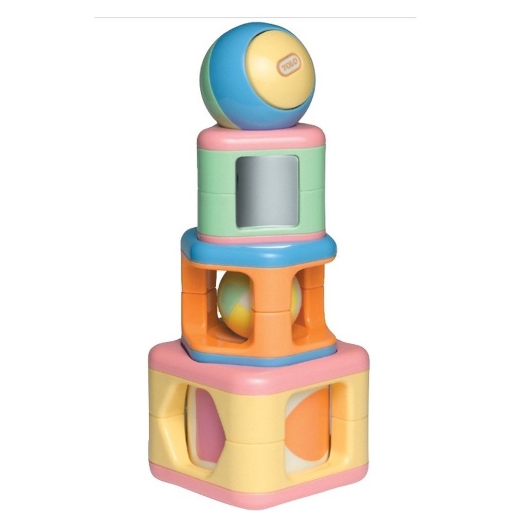 TOLO PASTEL STACKABLE BABY BLOCKS SET TOYS TODDLERS‎ BALL MOTOR SKILLS NEW